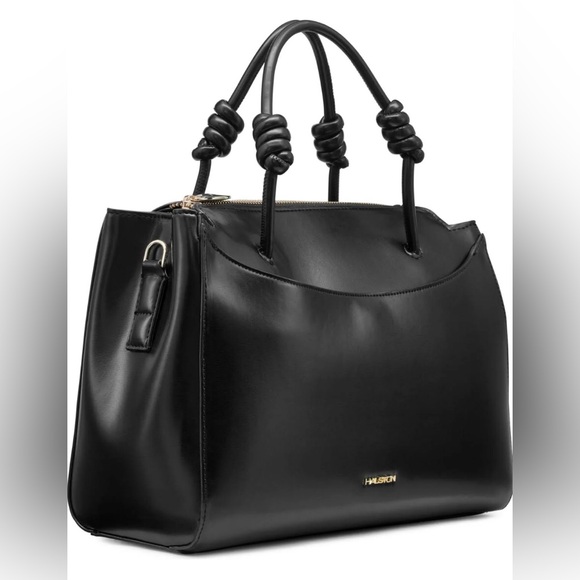Halston Heritage Black Satchel Timeless Elegance - Picture 1 of 11